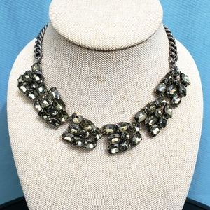 J. Crew Smoky Sage Green Chunky Jeweled Scale Clusters Collar Statement Necklace